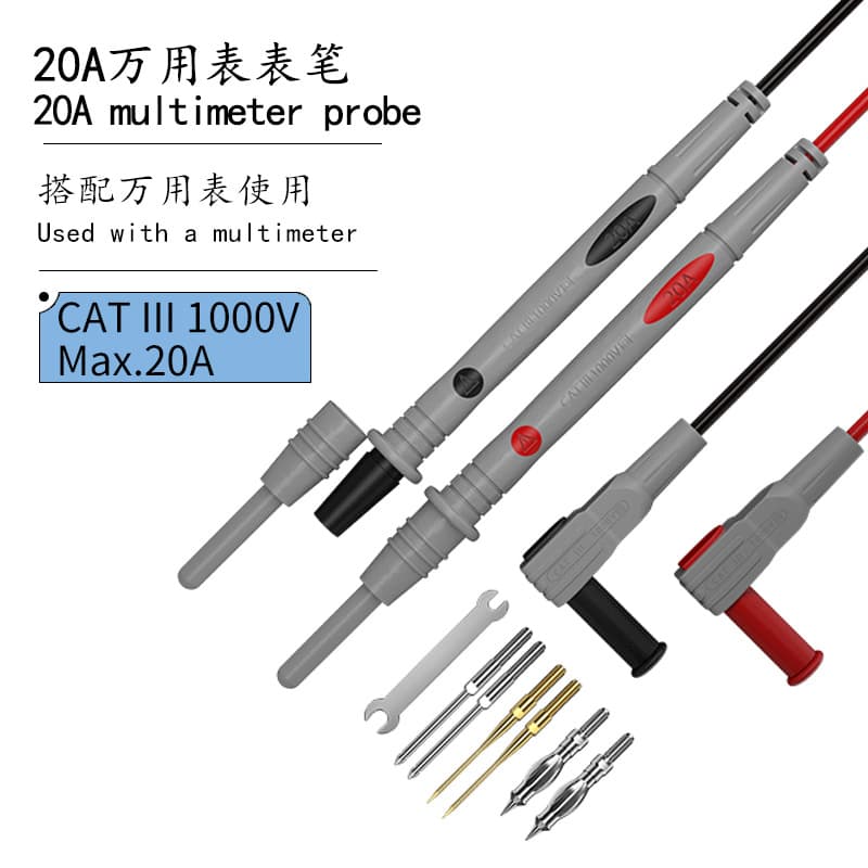 Replaceable Probe Tips 1mm Stainless Steel 2mm Copper Plug Universal Multimeter Test Leads
