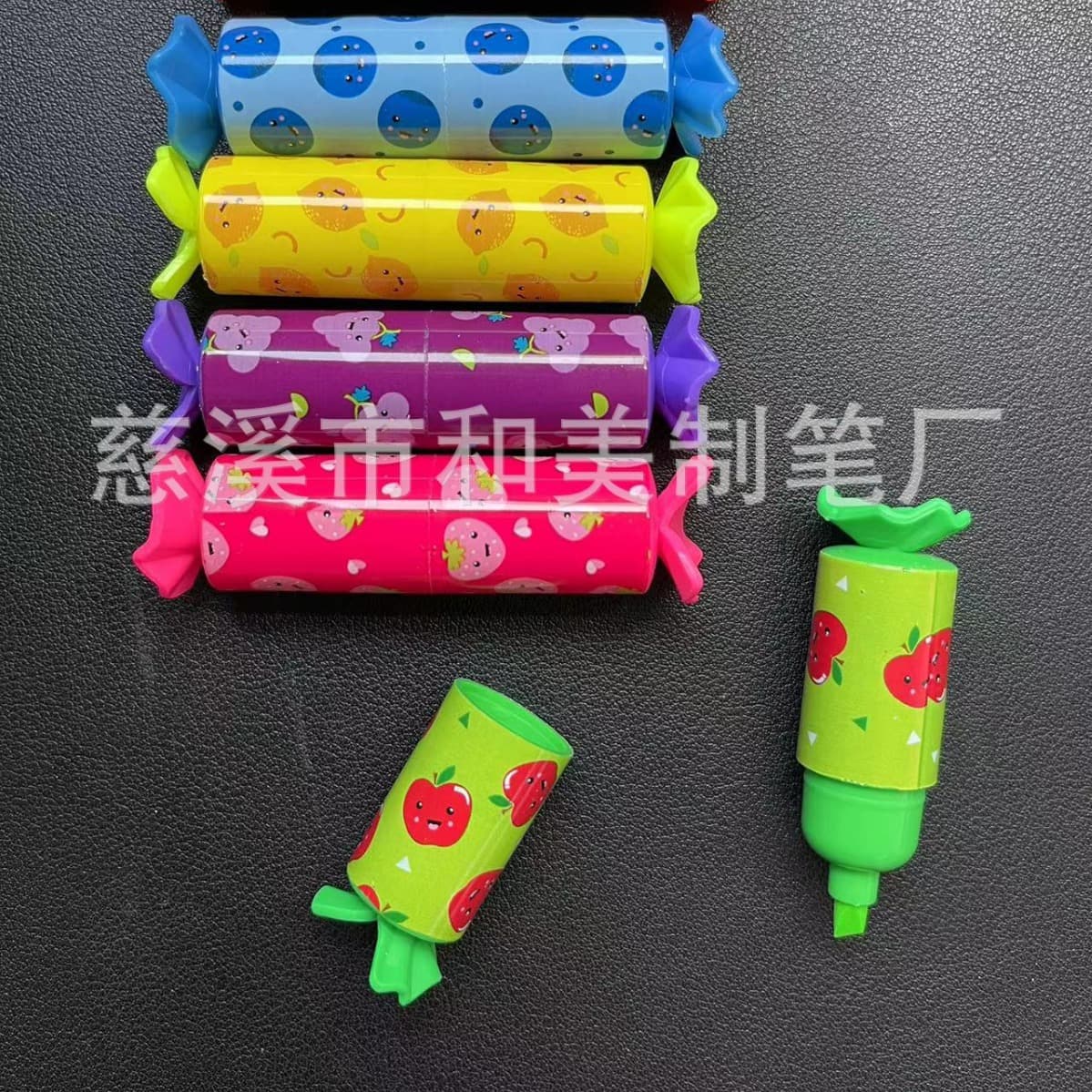 Mini Highlighters Candy-Shaped Highlighters Fruit Pattern Factory Blade Tip Scented Pens