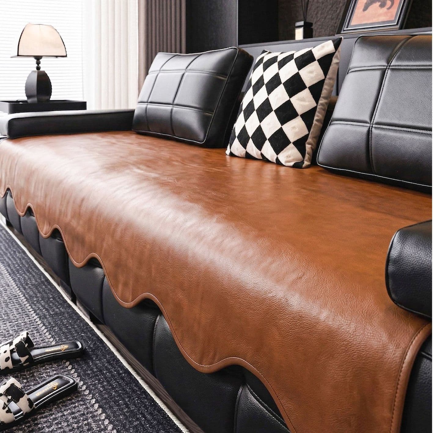 Cross-border Waterproof Leather Sofa Cover, Four Seasons Universal, 2026 New Style, Non-slip Cushion Cover