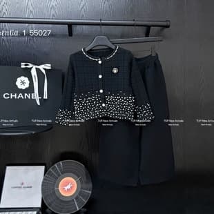 Girls Sweater Set Rhinestone Chanel Style Two-Piece Set Sizes 110-160 2026 Fall Collection Huzhou Childrenswear Cross-Border