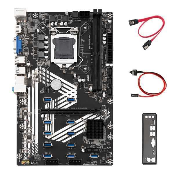 1 Set Black Pcb B250S Professional Mining Motherboard Computer Desktop Support Ddr4 Memory Double Pass