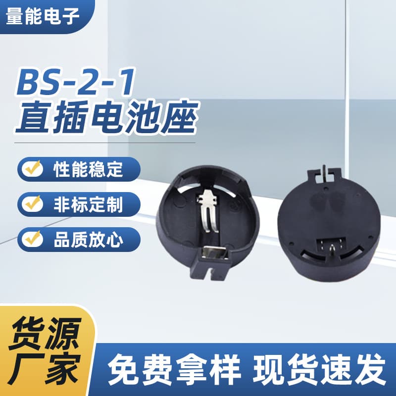 CR2032 Battery Holder BS-2-1 Coin Cell Battery Holder with Straight Pin, Horizontal Battery Box Manufacturer