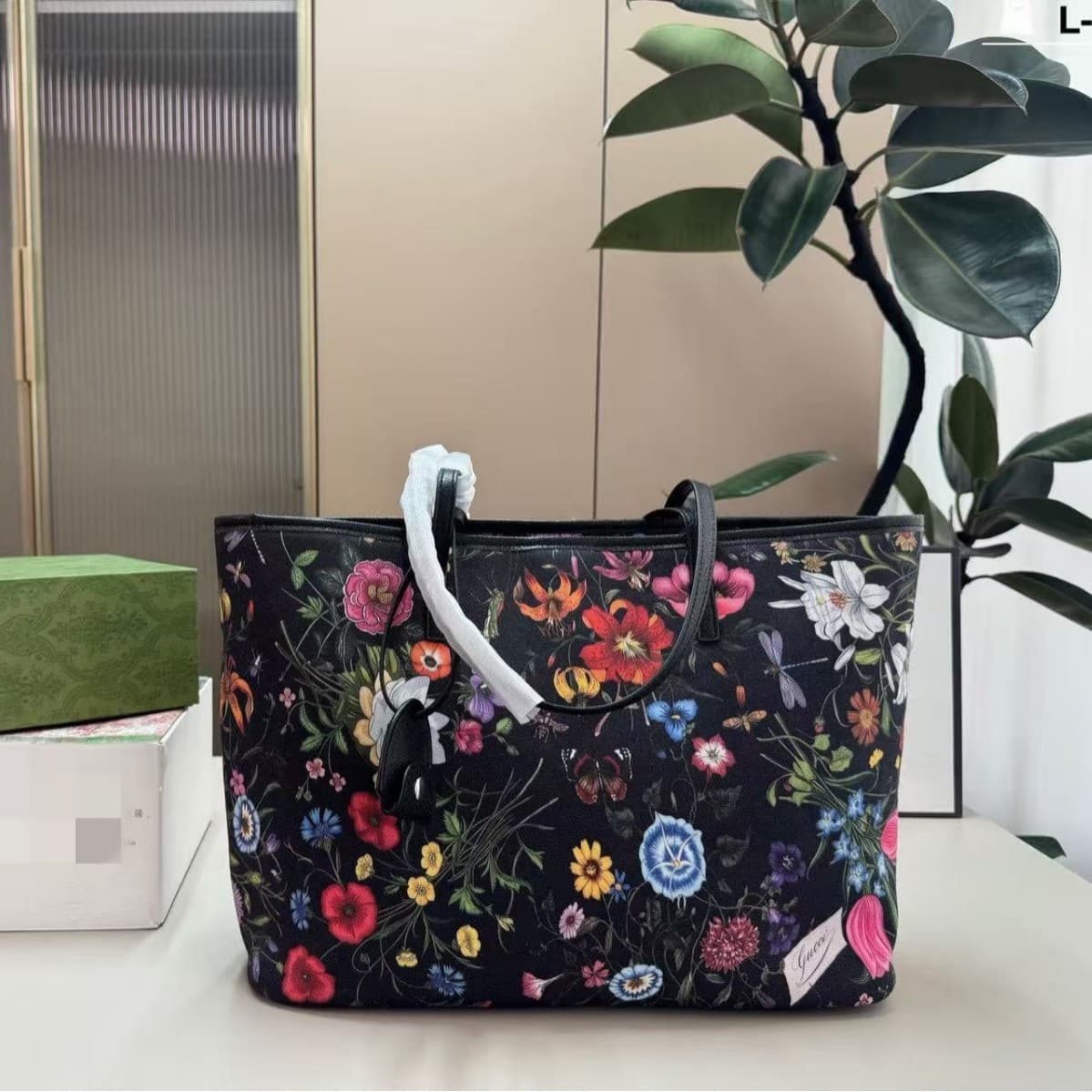 Gucci Denim Double G Print Combination Bag Computer Bag Women's Bag Shoulder Handbag Wallet Ophidia Retro