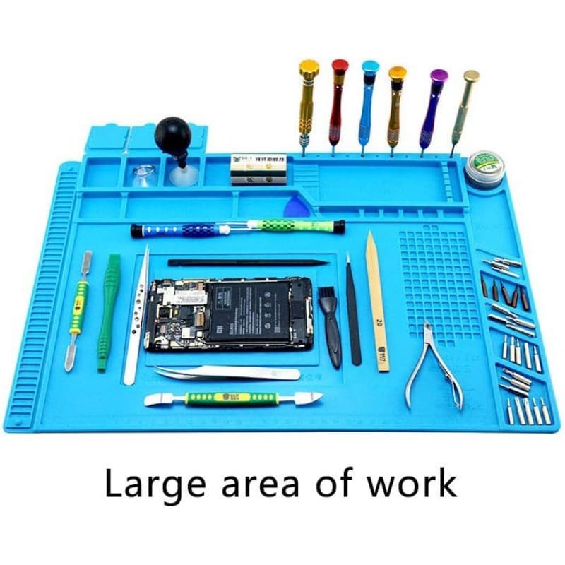 Computer and Phone Repair High Temperature Resistant Silicone Mat Workbench Anti-Static with Magnetic Repair Mat S-160