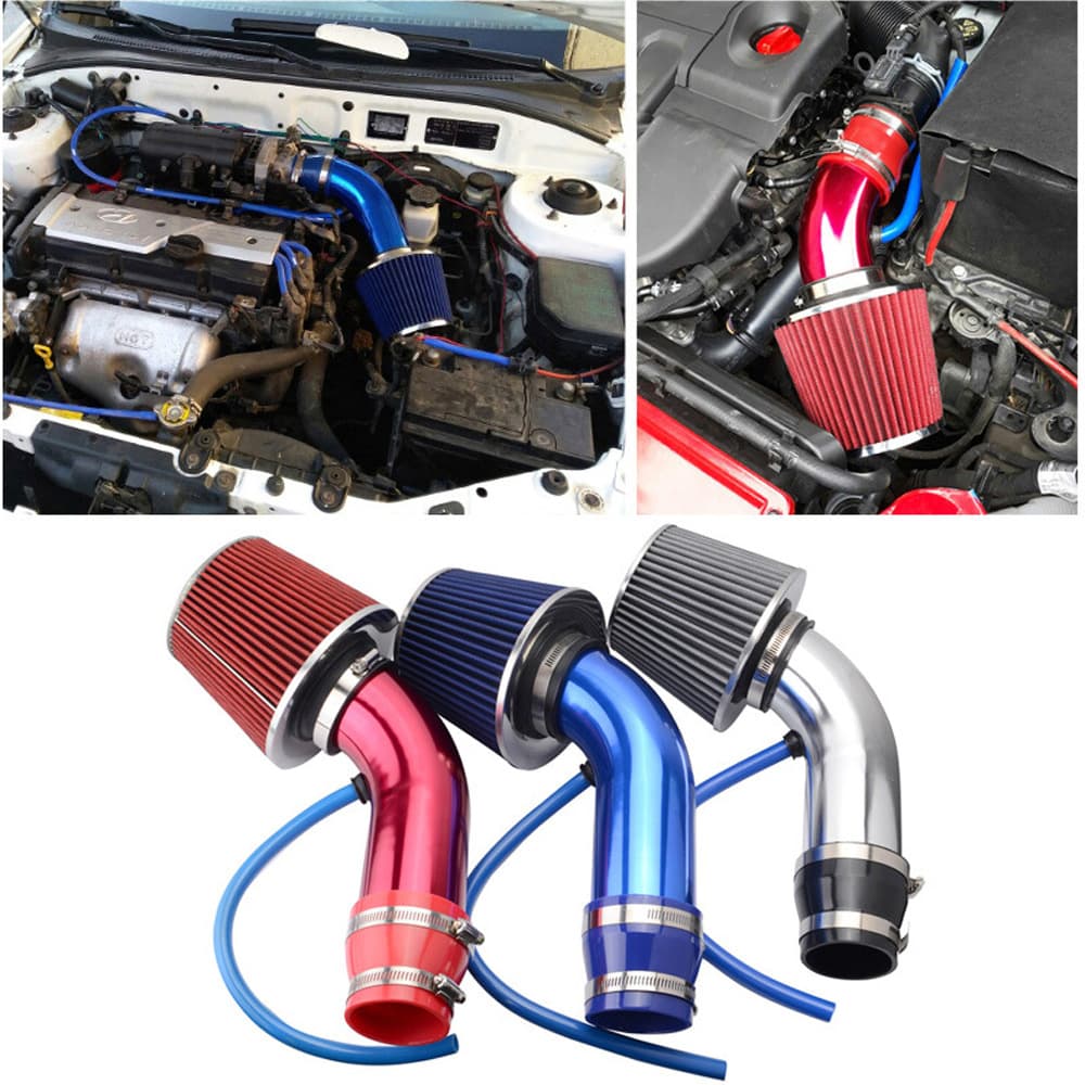 Car Modification 76mm Universal Racing Air Intake System Turbo Induction Kit High Flow Air Filter