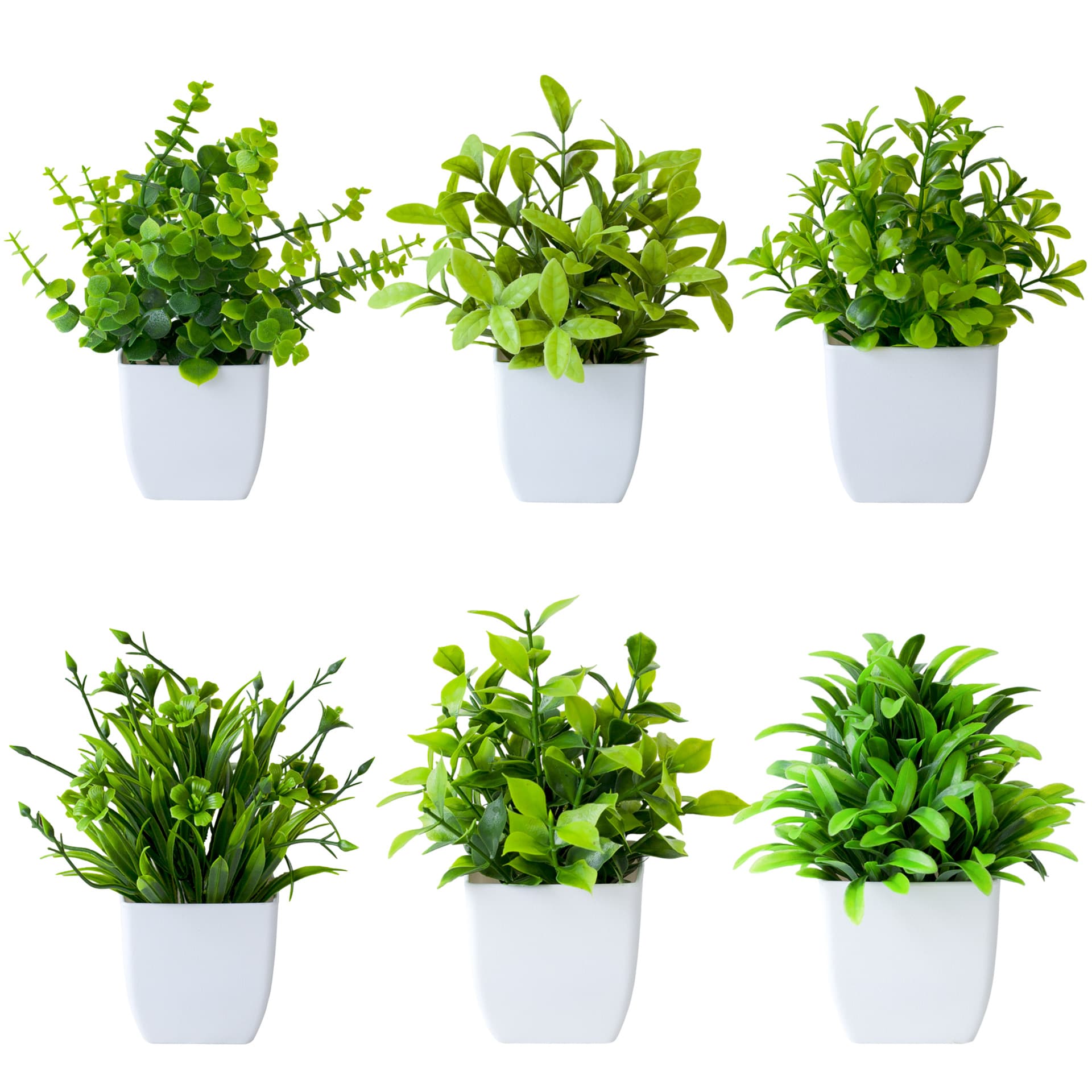 Cross-Border Hot Selling Artificial Plant Fake Plant Greenery Indoor and Outdoor Decoration Plastic Potted Eucalyptus Small Potted Plant