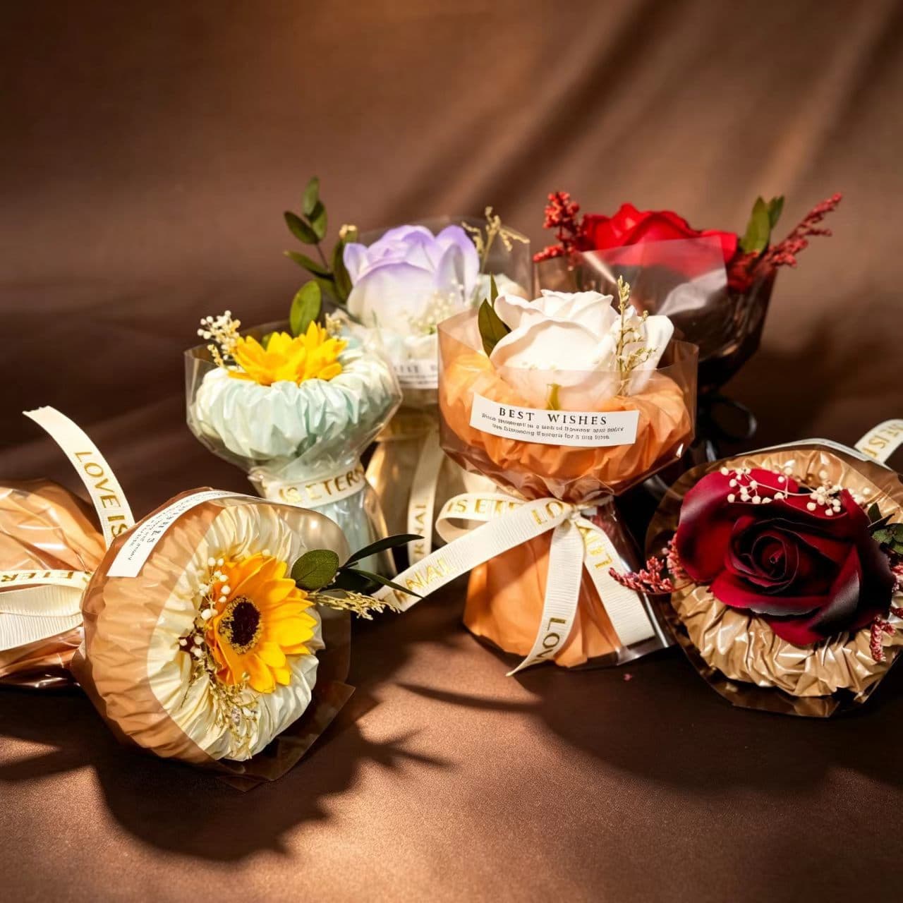 Mini Pocket Bouquet Rose Sunflower Preserved Flowers Artificial Flowers Birthday Gift Decoration Christmas