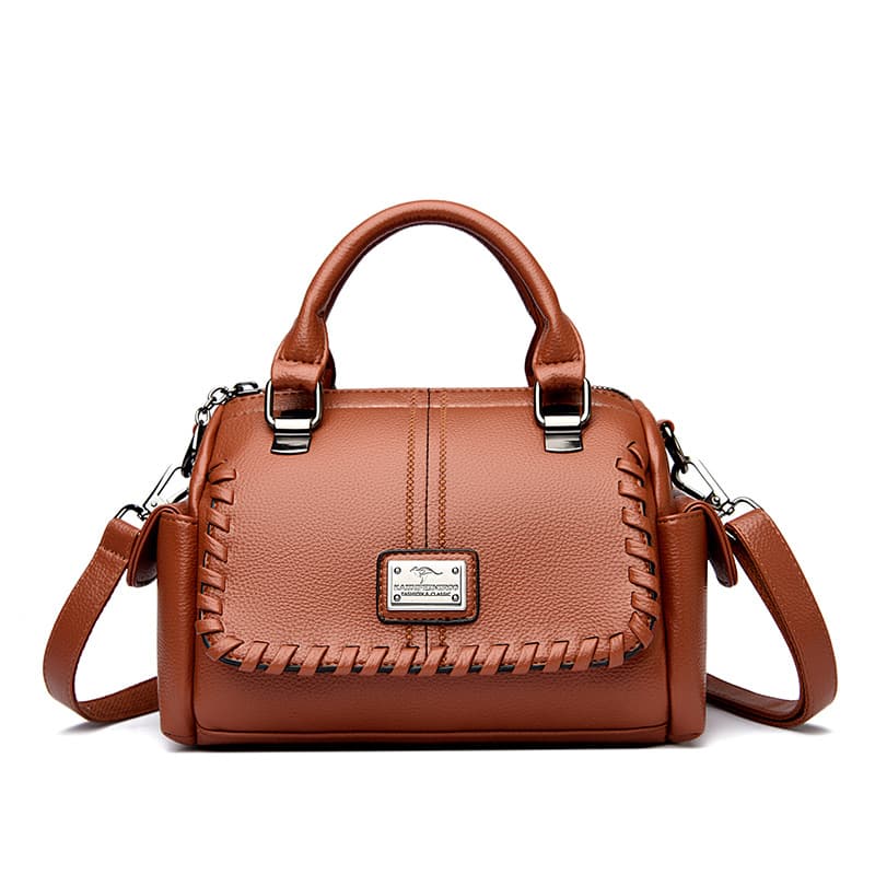 Premium Large-Capacity Commuter Versatile Shoulder Crossbody Bag Korean-Style Niche Woven Underarm Bag Bowling Motorcycle Bag