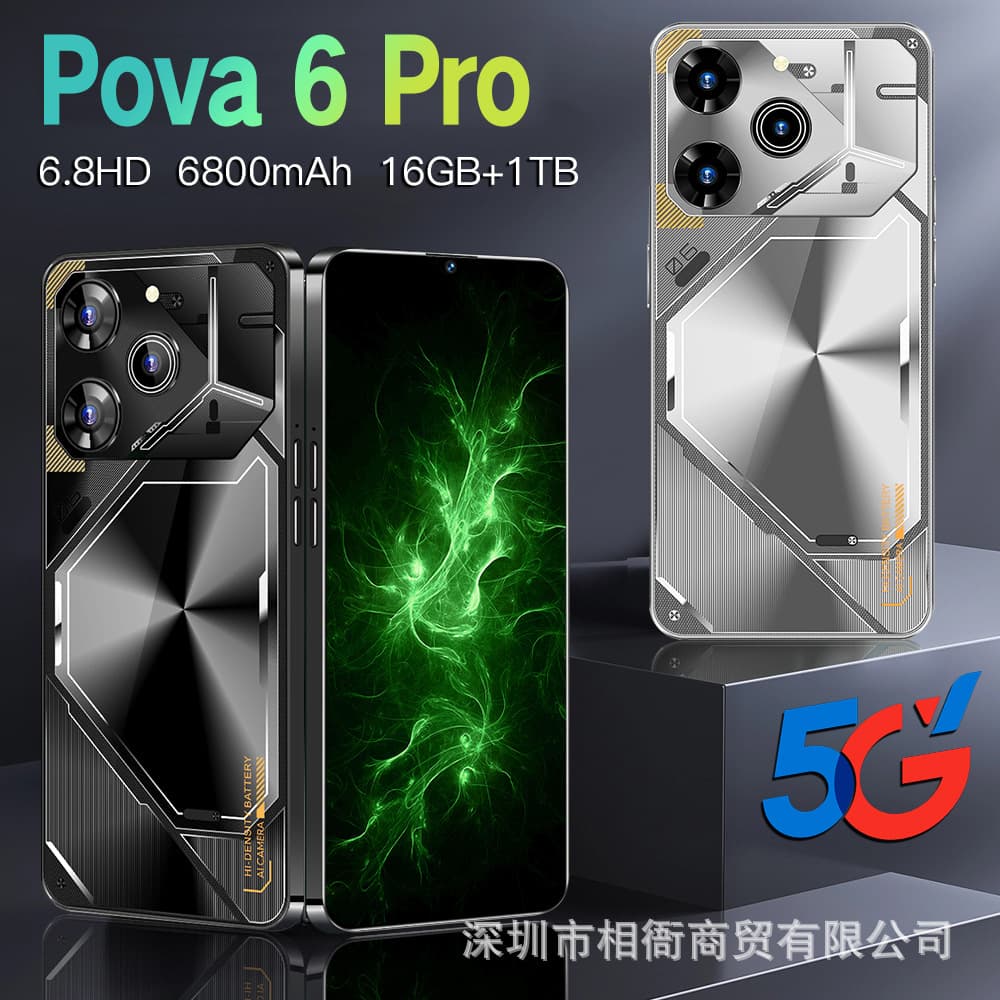 Cross-border Pova6Pro Android Smartphone 7.3-inch Large Screen Phone for Overseas E-commerce TK AliExpress Drop Shipping