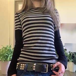 Y2K Autumn Winter Casual Fashion Long Sleeve Stripe Print Layered Top for Women