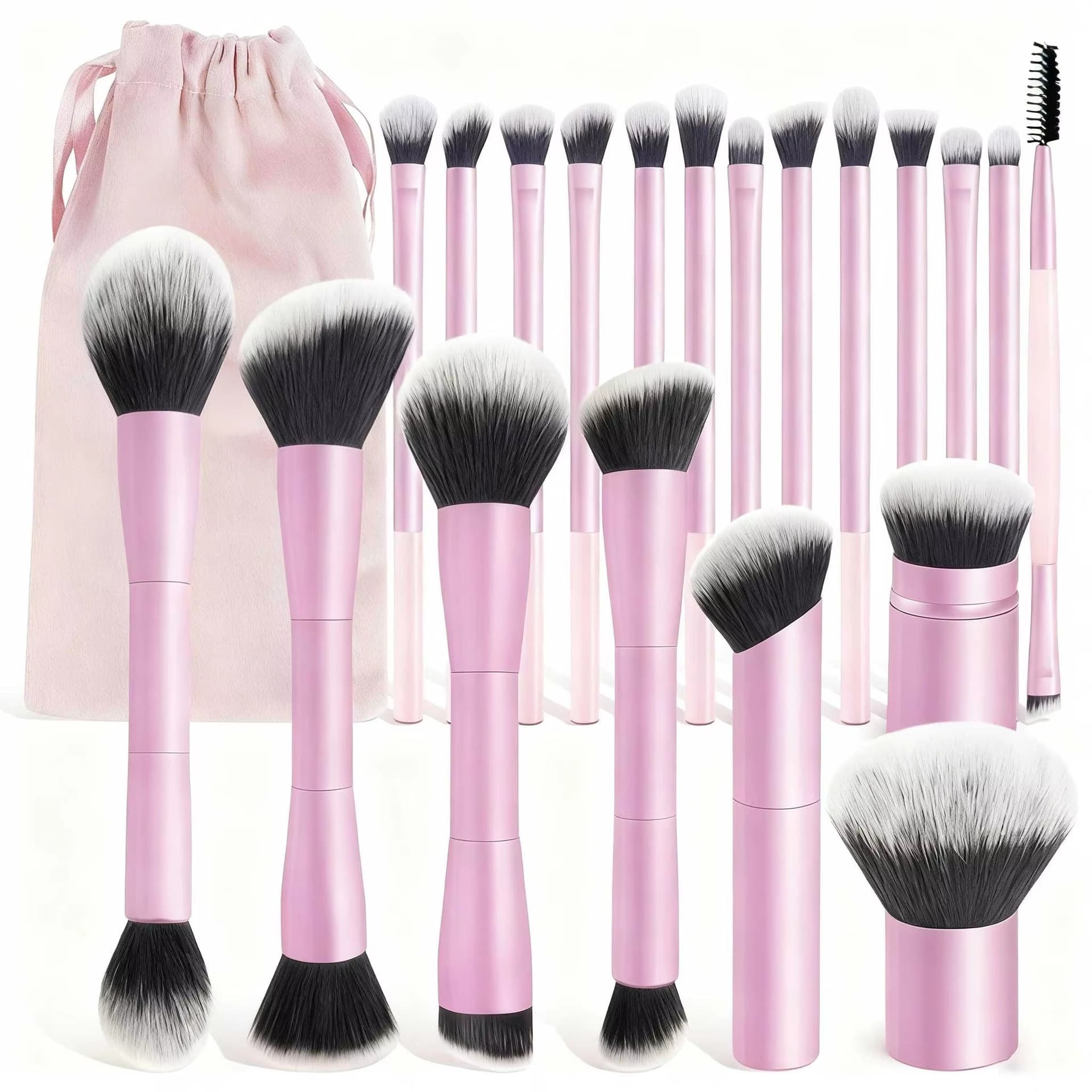Cross-border 20-piece loose powder brush, blush brush, makeup brush, flat-head loose powder brush, foundation brush, single soft-bristled blush brush, beauty makeup brush