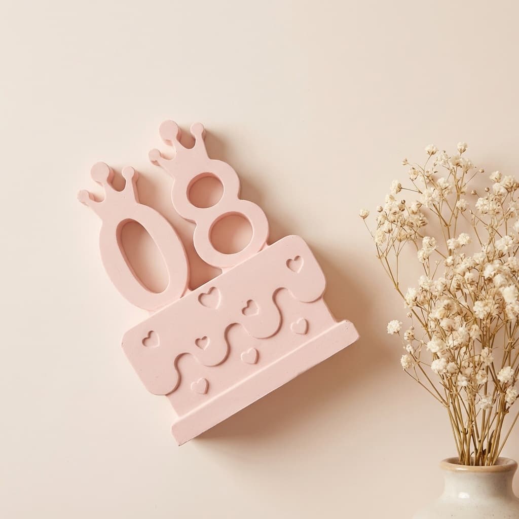 New Crown Number Birthday Celebration Insert Silicone Mold Birthday Cake Decoration Candle Holder Plaster Resin Mold