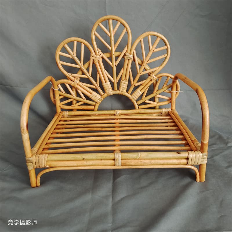 Rattan Woven Baby Cradle Chair, Newborn Photography Prop for Full Moon and 100-Day Photo Shoot Styling