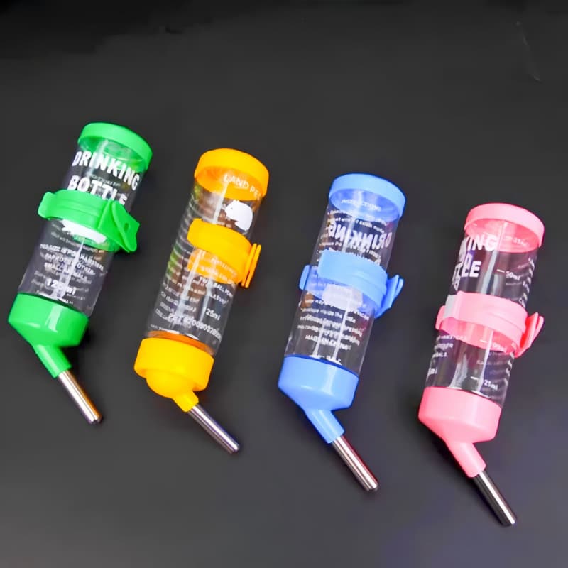 Stainless Steel Hamster Water Dispenser Hanging Cage Pet Drinking Water Equipment Ball Bearing Water Bottle Anti-leak Feeder