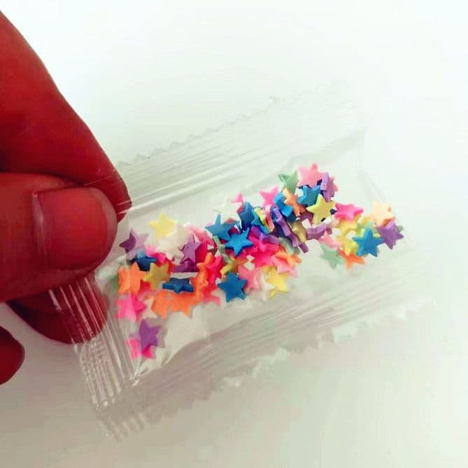 Bags of five-pointed star love fruit slices candies soft clay small patches sequins glitter cream glue nano glue accessories