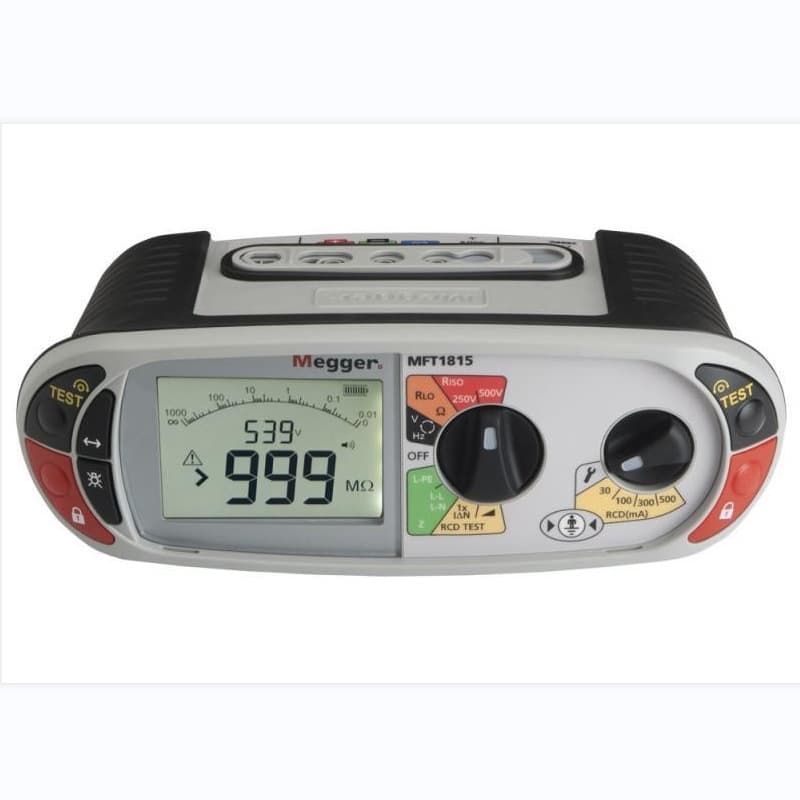 Megger MFT1815 Multifunctional Tester, imported from the UK, with a safety testing table.