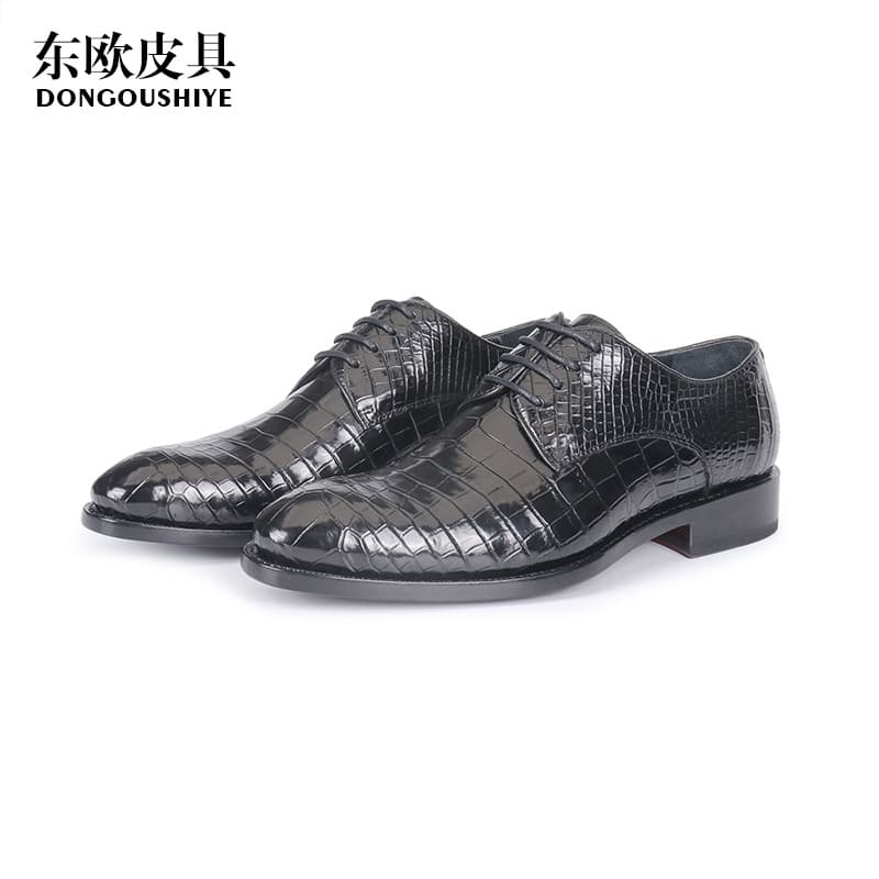 2026 New Alligator Belly Leather Men's Dress Shoes Genuine Leather Business Casual Oxfords Goodyear Welted Formal Shoes