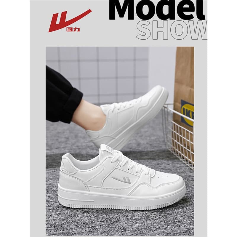Pull back men's shoes autumn couple white sneakers high quality waterproof leather sports casual shoes student white shoes