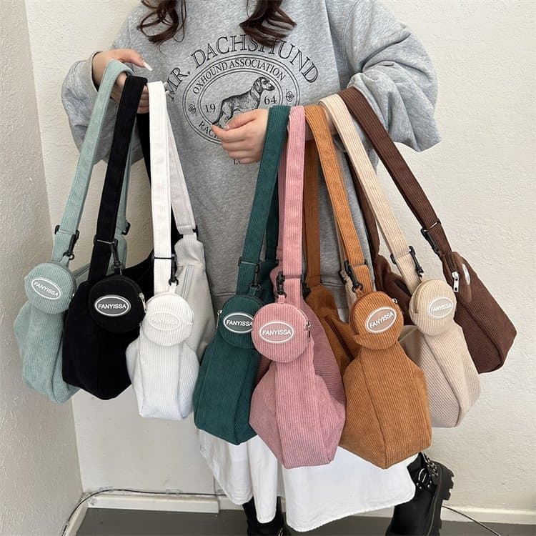 Solid Color Minimalist Large Capacity 2023 Autumn/Winter New Korean Style Simple Shoulder Crossbody Bag Mother-Daughter Bag Dumpling Bag Trendy