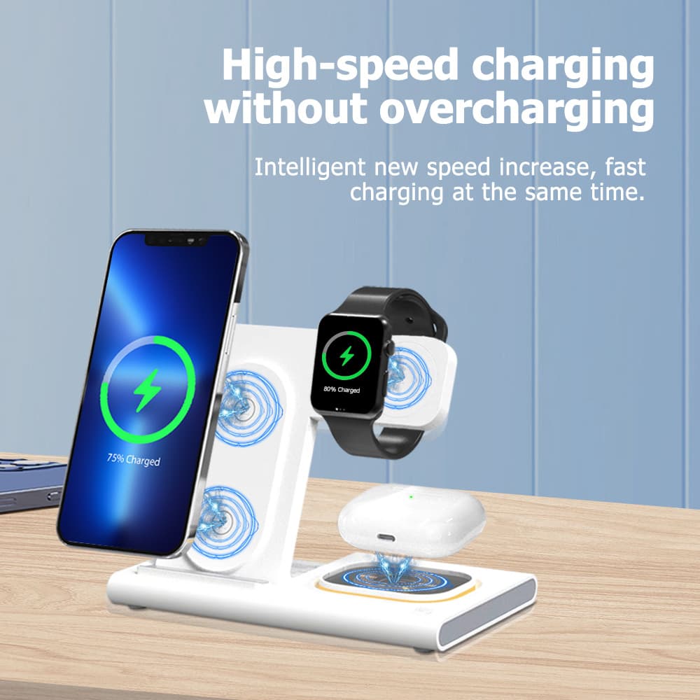 3-in-1 Wireless Charger 15W Fast Charging for iPhone 16, AirPods Pro, iWatch Series 1-10