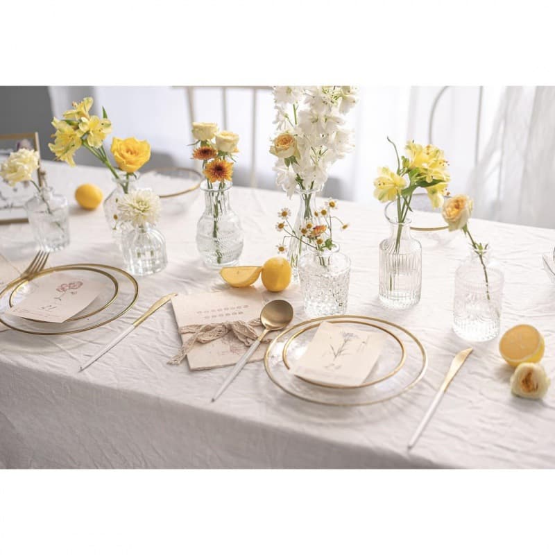 Cross-border Glass Small Vase Set for Flower Arrangement, Premium Wedding Decoration Ornament, Luxury Small Vases Factory Wholesale