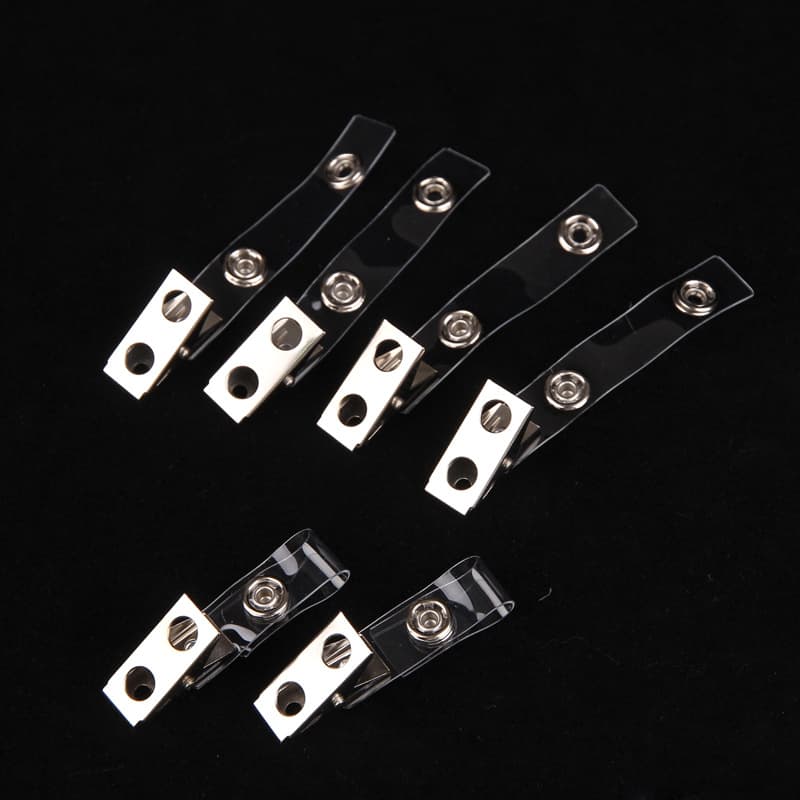 Amazon Two-Hole Transparent Straps with Metal Clips for ID Badges, Work Cards, and Wholesale 2-Hole or 4-Hole Iron Clips