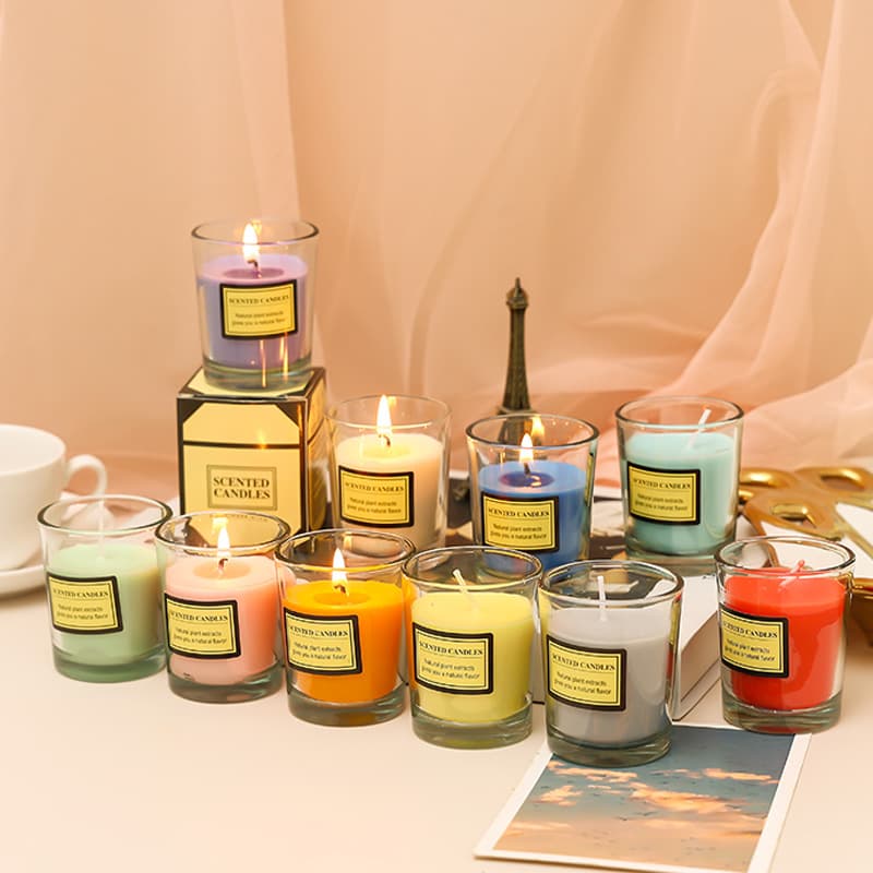 Wholesale Glass Jar Plant Wax Niche Scented Candle, Creative Gift, Smokeless Aroma Candle for Home, Amazon