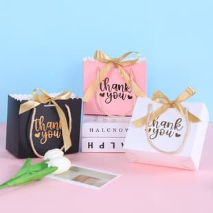 Gift Bag Souvenir Handheld Paper Bag Bow Gift Bag Candy Packaging Bag Gift Box Gift Box Custom