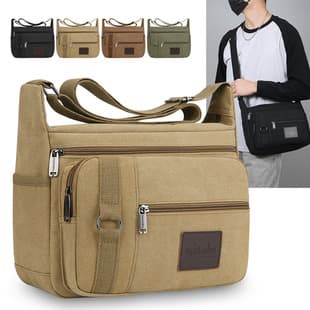 Fashion Canvas Bag Wear-Resistant Tool Bag Large Men's Single Shoulder Crossbody Bag Large Capacity Travel Bag Outdoor Electrician Plumber Bag