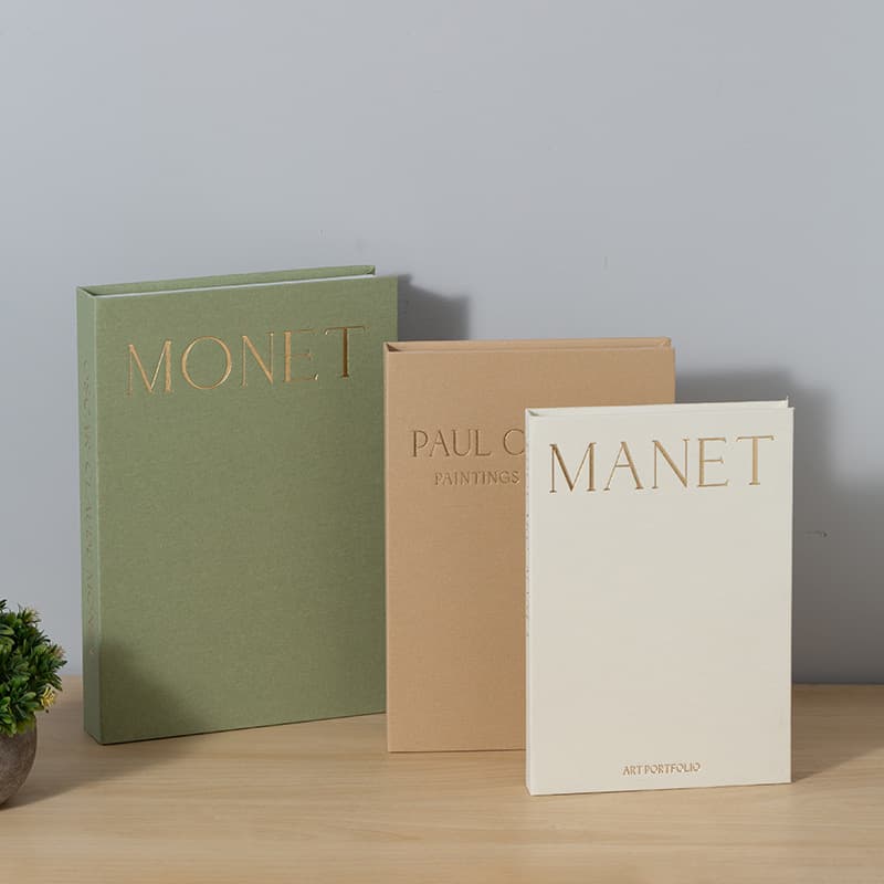 Linen three-piece set magnetic absorption box decorative book photo prop book simulation book home furnishings photography prop book