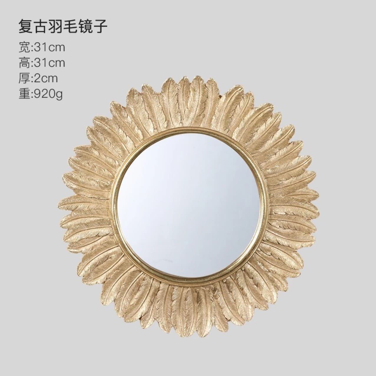 Vintage European Style Mirror Wall Decor, Distressed Relief Photo Frame, Picture Frame, Home Decor, Homestay Photography Prop, Light Luxury Decoration