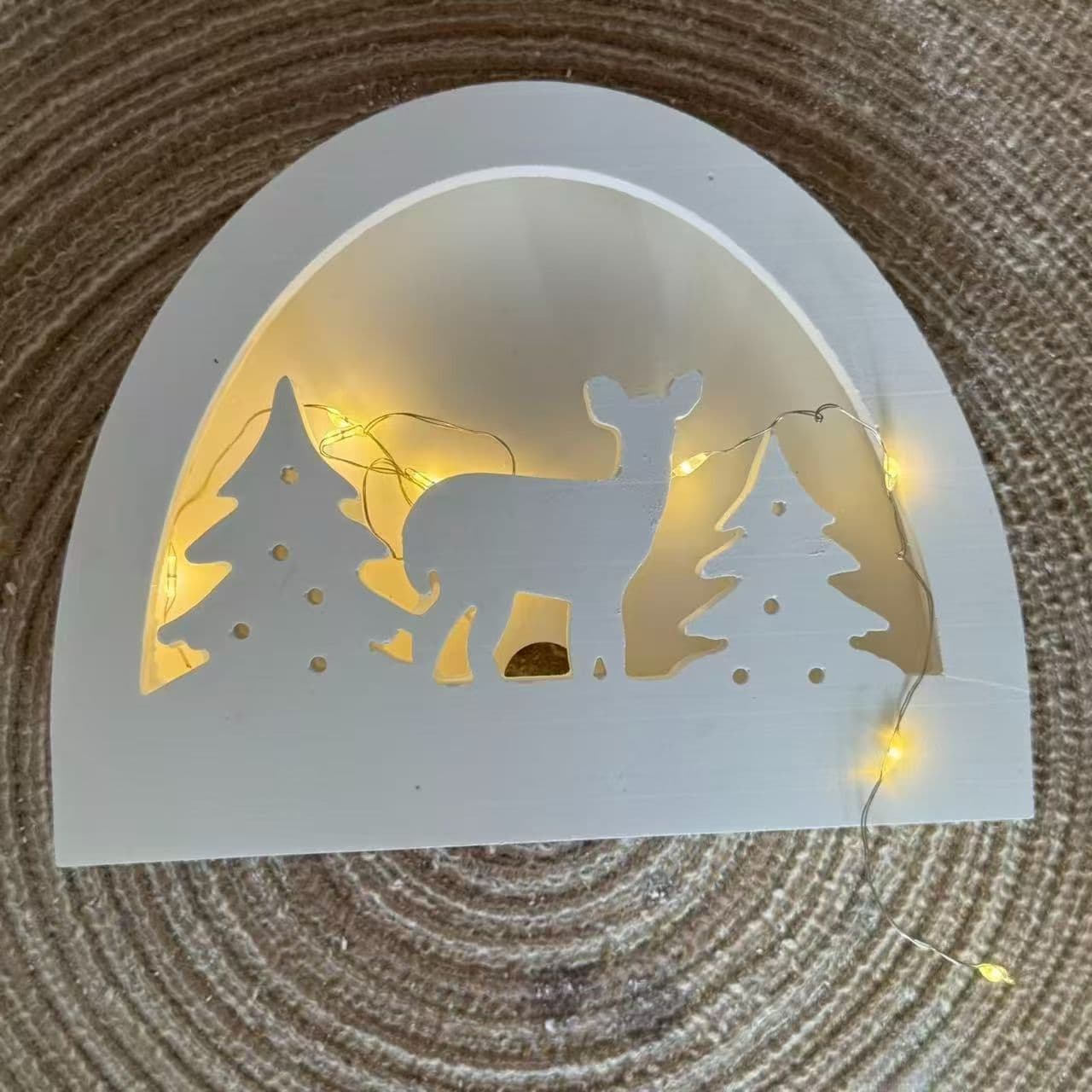 Christmas Christmas Tree Reindeer Ornament Silicone Mold Desktop Decoration DIY Candle Making Mold