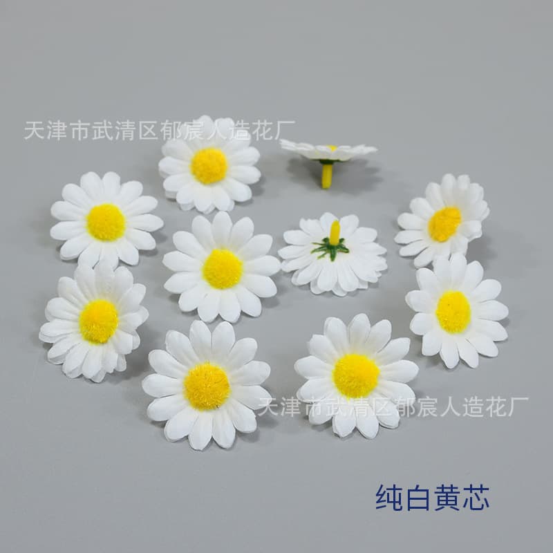 Wholesale Artificial Daisy Flowers DIY Flower Heads for Bridal Wreath, Wrist Corsage, Hat Flowers Factory Direct