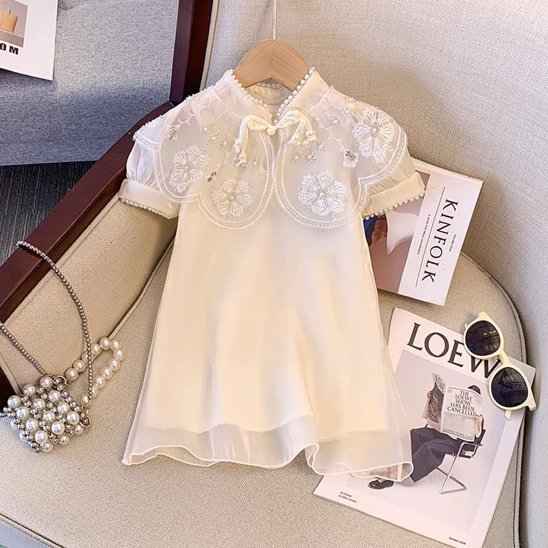 Girls children's clothing new Chinese style skirt 2026 new summer dress baby girl Chinese style streamer Hanfu skirt