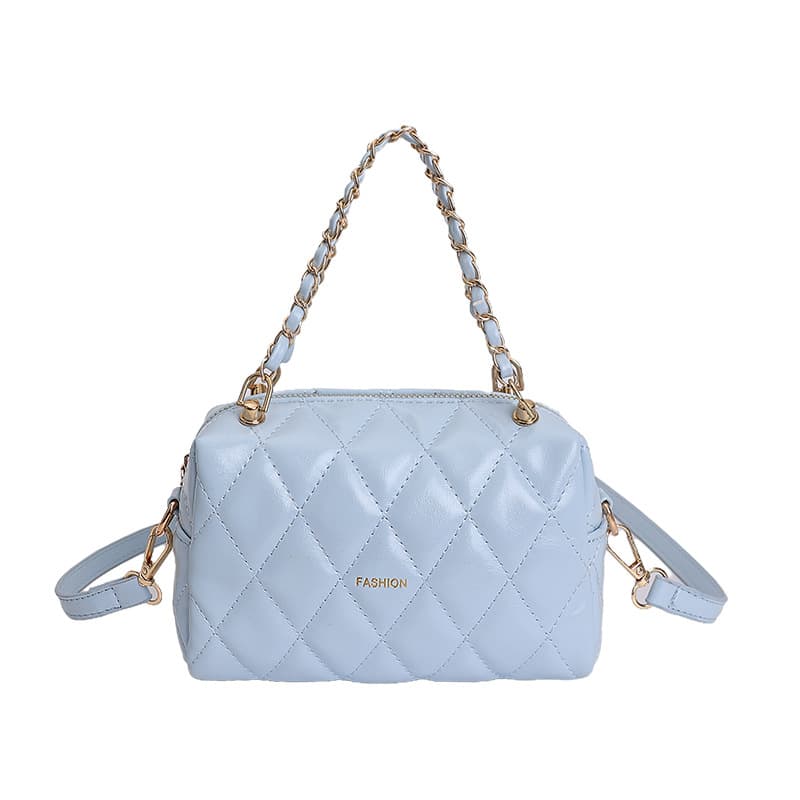 Korean-style Textured Diamond Quilted Women's Handbag 2026 Embroidered Thread Pillow Bag Ins Spring New Work Commuter Chain Bag