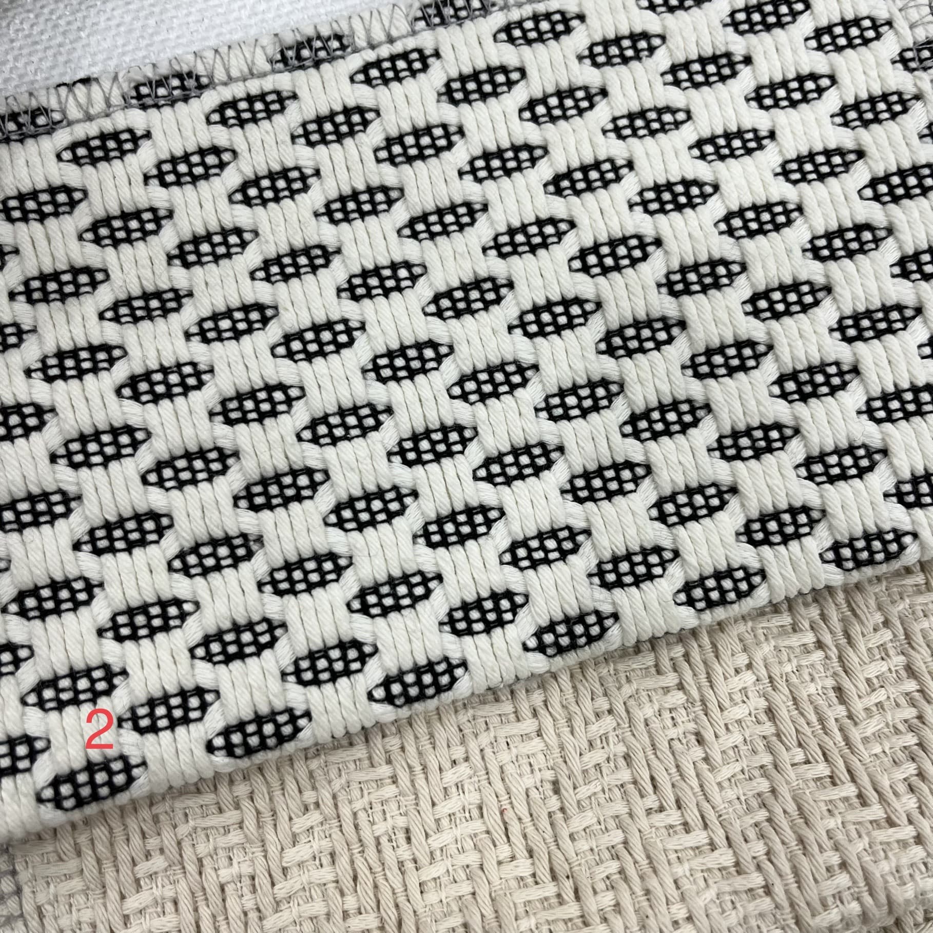 100% Cotton Woven White Small Eyelet Bedding Pillow Fabric with Subtle Texture Black and White Sofa Cloth