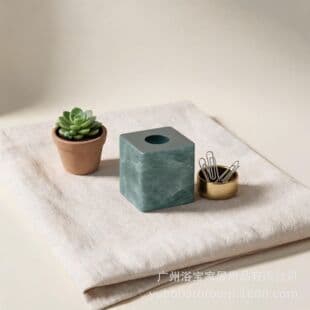 Best-selling Nordic hotel supplies resin ice bucket set, tissue box, lotion bottle, wave series bathroom set