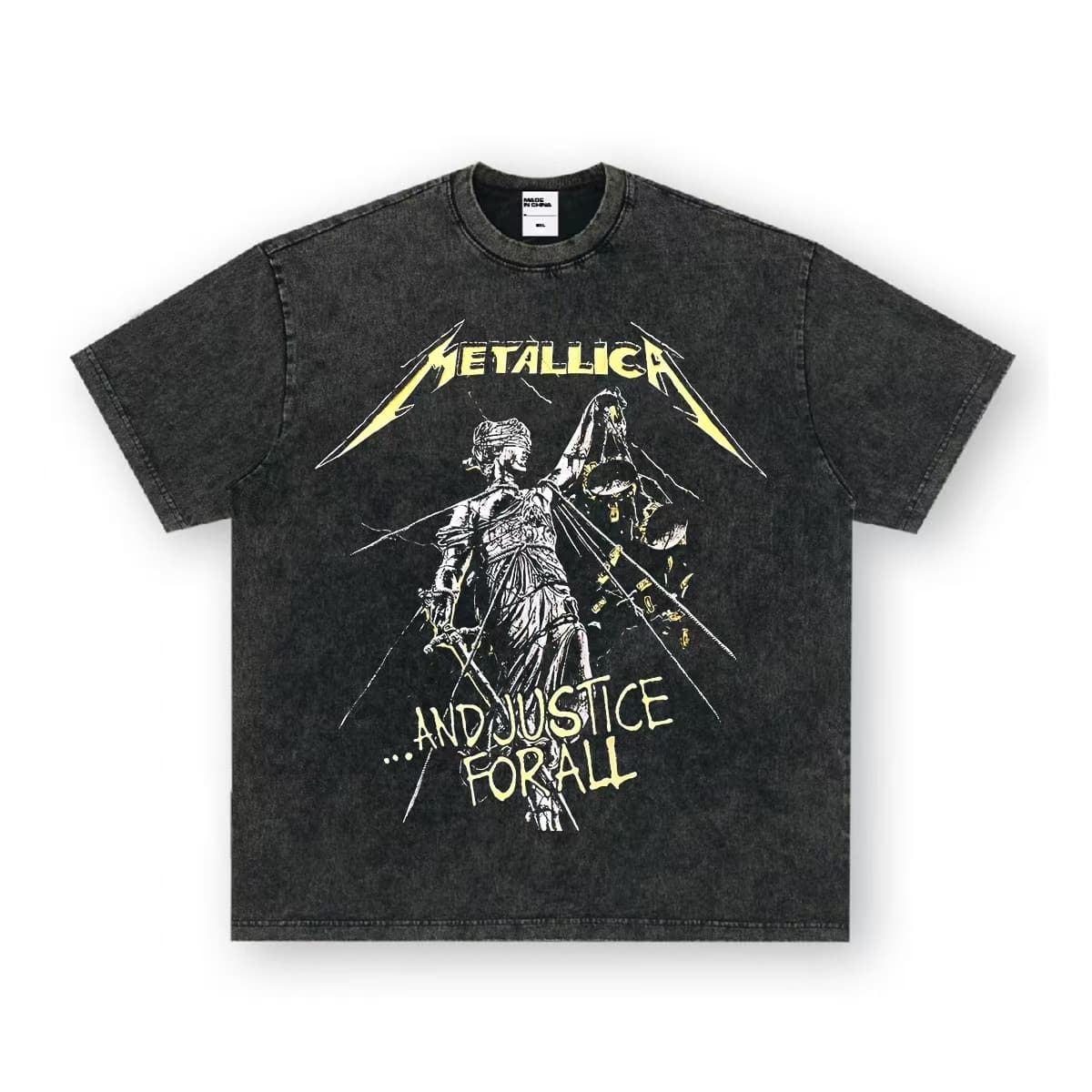 Nirvana Band Rock Grunge Cobain American Vintage Washed Retro Wax-Dyed Loose T-Shirt for Men