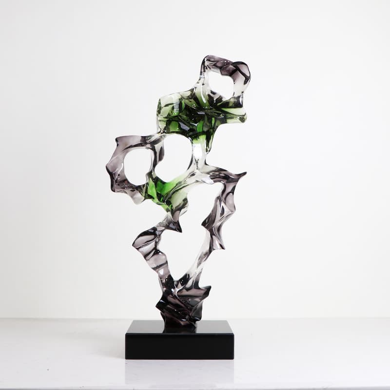 Modern simple living room entrance hall to attract wealth and light luxury model house sculpture transparent resin new Chinese style ornaments soft decorations