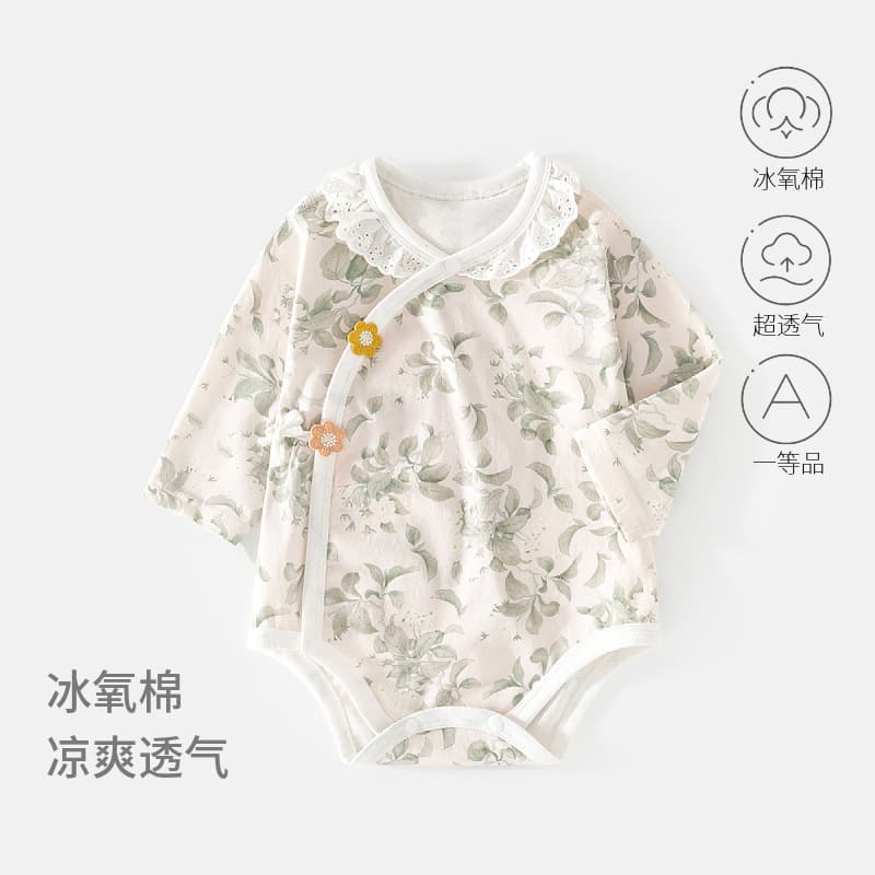 Baby bag fart jacket ice oxygen cotton summer newborn baby summer thin triangle crawler jumpsuit infant and toddler