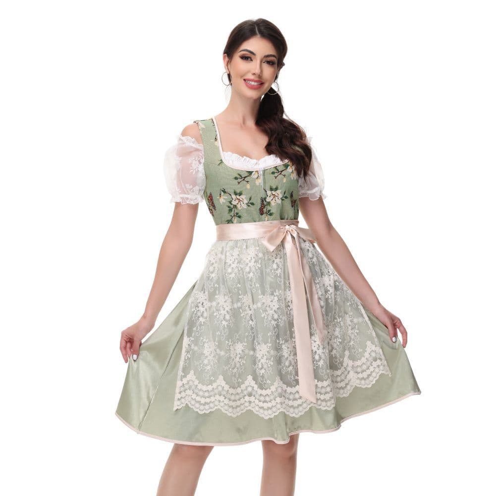 Halloween Party Costume Bavarian Traditional Attire Munich Beer Outfit Lace Maid Performance Dress Set