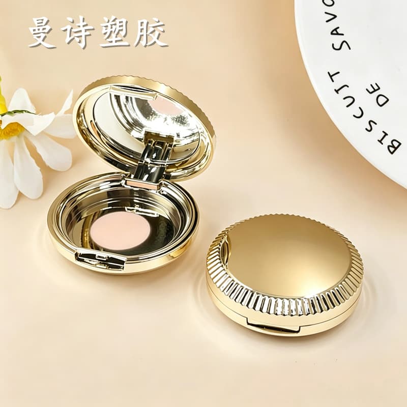 New Luxury 5g Gold Blush Powder Compact Empty Case with Mirror, Highlight Contour Concealer Eyeshadow Cosmetic Empty Packaging