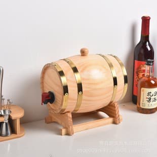 Oak Barrel Wooden Wine Barrel Vintage 3 Liter Red Wine Oak Barrel Restaurant Beer Barrel Self-Brewing BBQ Wood Barrel