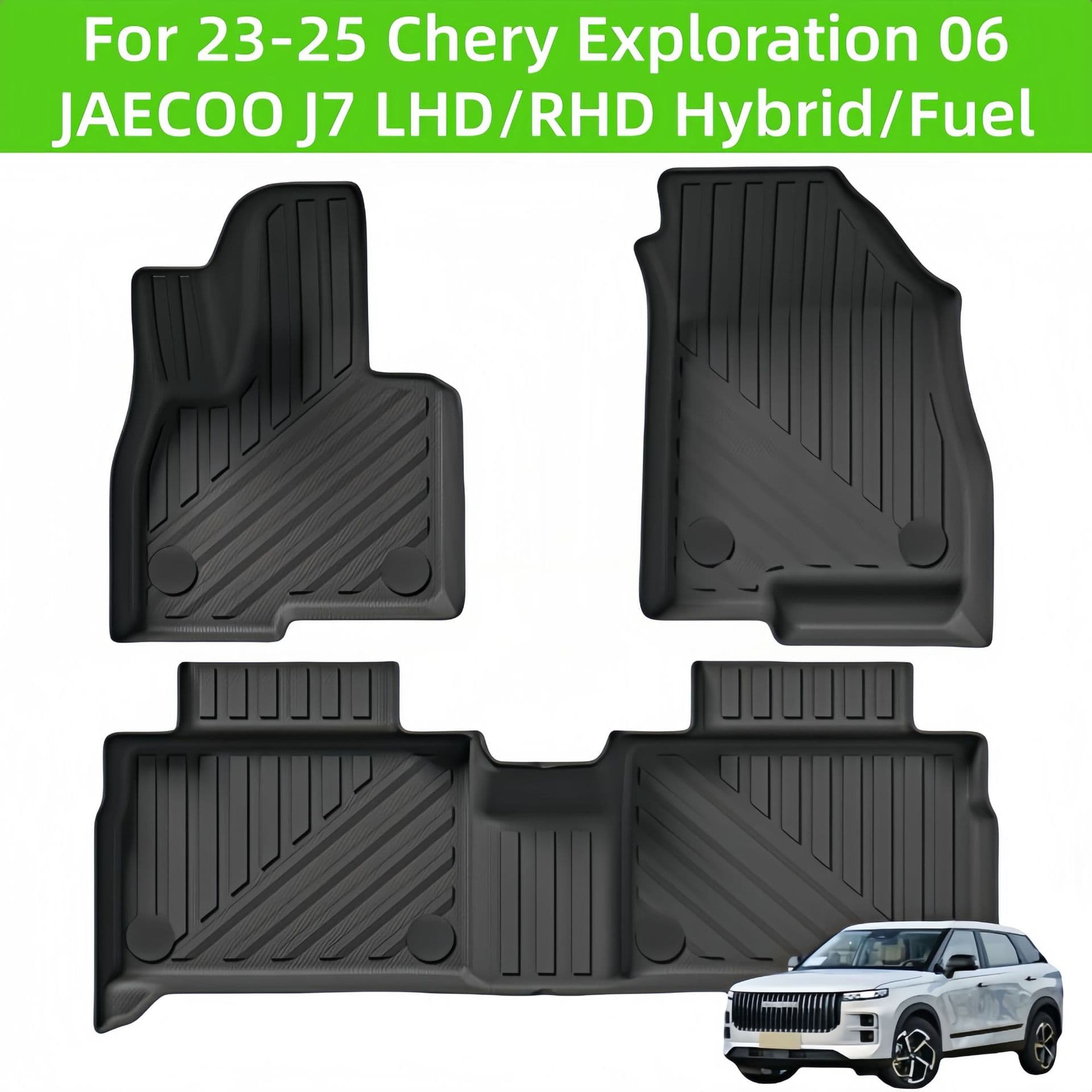 TPE Car Floor Mats for 23-24 Chery Exploration 06/JAECOO J7 Waterproof All-Encompassing Rubber Floor Mat, No Formaldehyde Odor