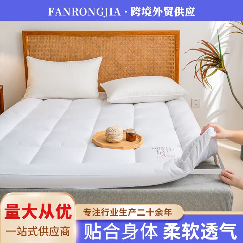 Cross-Border New Autumn/Winter Thickened Brushed Mattress Pad, 3D Mattress Topper, Simmons Mattress Protector, Hotel Anti-Slip Bed Guard Pad