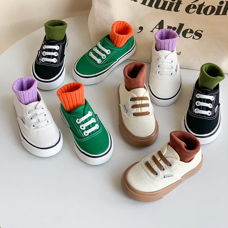 Korean-style Baby Canvas Shoes Spring/Autumn New Children's Slip-on Casual Sneakers Boys and Girls Toddler Shoes Kindergarten White Shoes