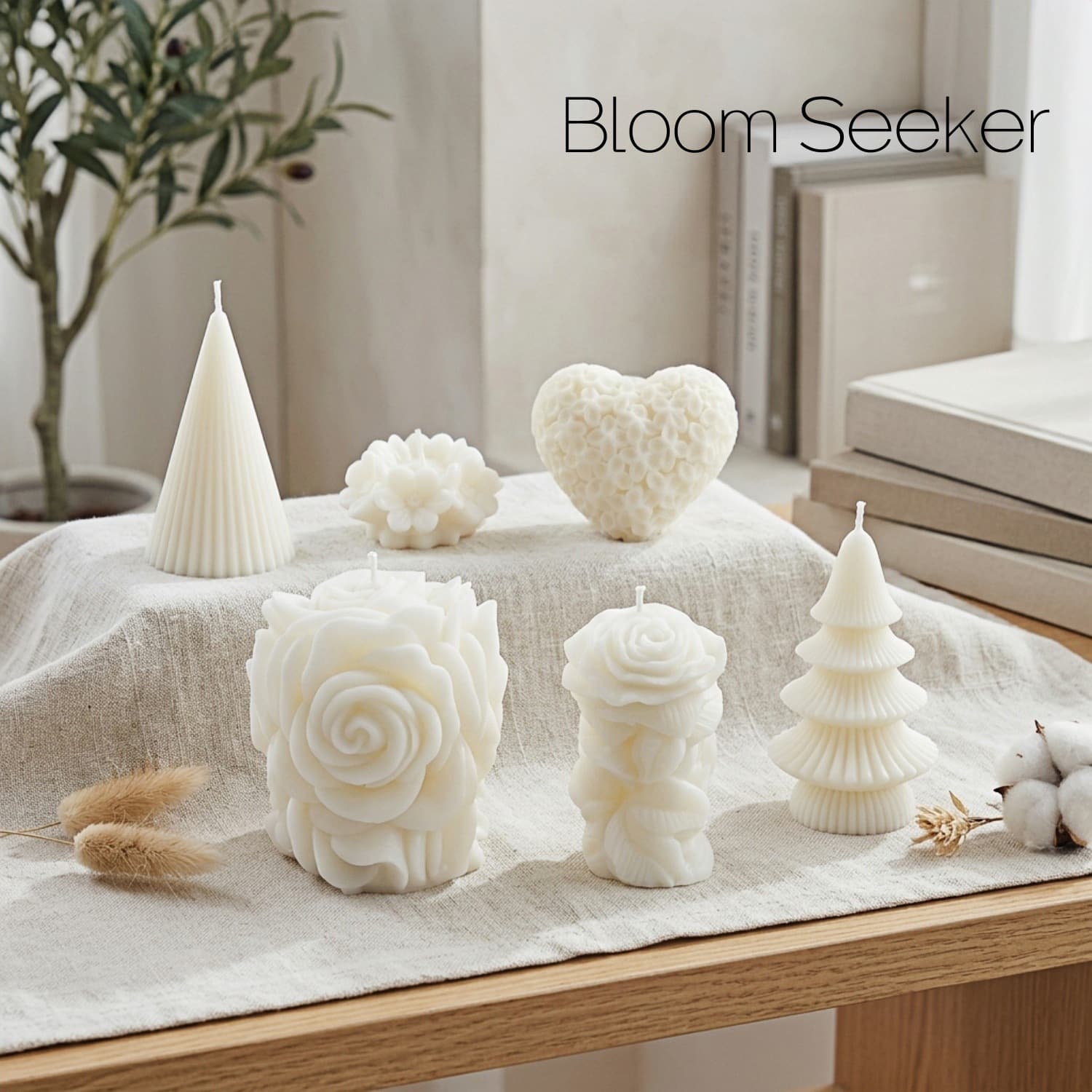 Nordic Minimalist Home Decor Gift White Floral Cluster Candle Scented Ornament Souvenir Ambiance Gift