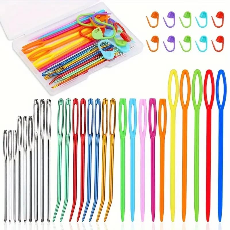 Knitting Needle Set, Crochet Hooks, Stitch Markers, Hand Knitting Tool Kit Collection
