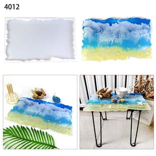 DIY Irregular Rectangle Large Table River Table Crystal Epoxy Mold Beach River Table Decorative Silicone Mold