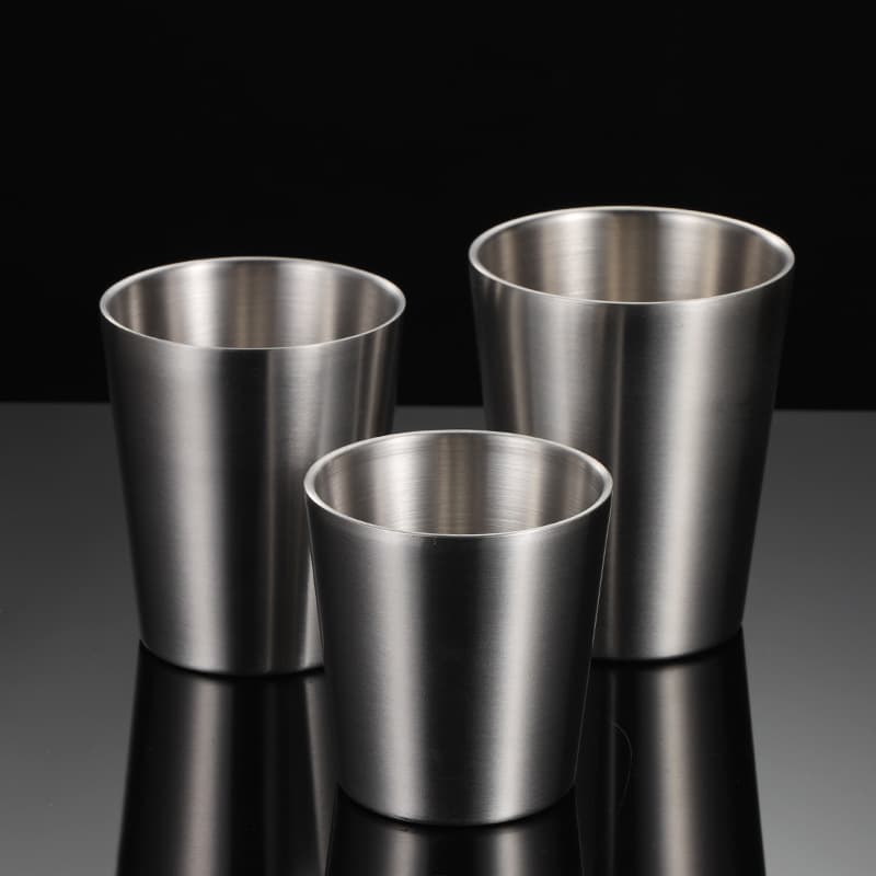 Ian 304 stainless steel double-layer Korean-style cup, insulated various specifications hollow beer mug, water cup, sandblasted gift.